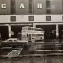 A clear sign telling pedestrians to cross a the signals at what was a perilous area to cross the road with buses and cars at every turn. This was October 1982
