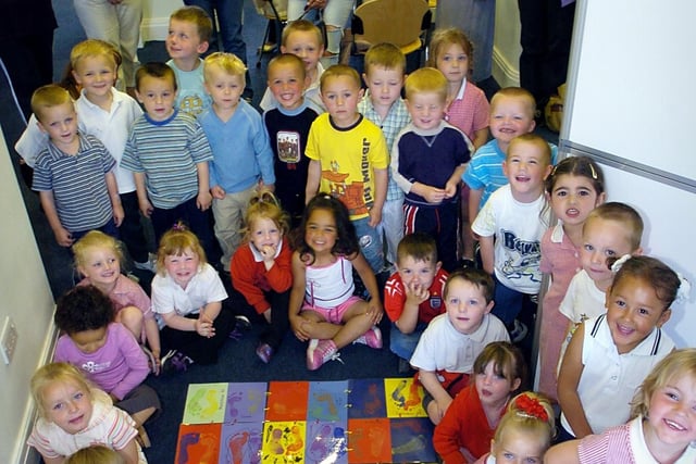 Youngsters from Devonshire Infant School Nursery visited Layton Library to view work they did as part of a project organised by Blackpool Council's Early Years Team, 2004