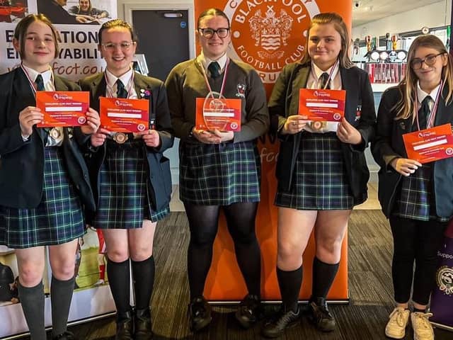 Armfield Academy were the winners of the PL Inspires Challenge heat at Bloomfield Road earlier this week Picture: Blackpool FC Community Trust