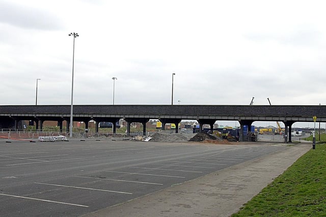 Bloomfield Road bridge and car park in 2001