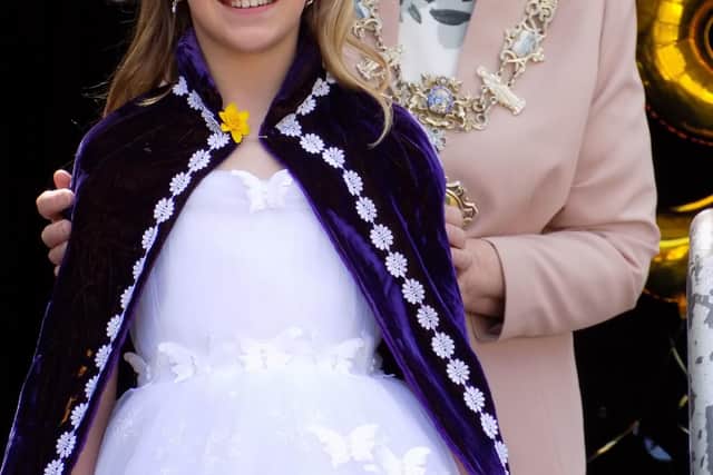 Georgia Roberts being crowned St Annes Carnival Queen for 2019/20 by Angela Jacques, Fylde mayor at the time and also chairman of the Carnival committee