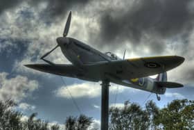 The memorial Spitfire at Fairhaven Lake where the memorial service to mark 80 years since the death of local pilot Alan Lever-Ridings will be held on Thursday, June 23 from 6.30pm