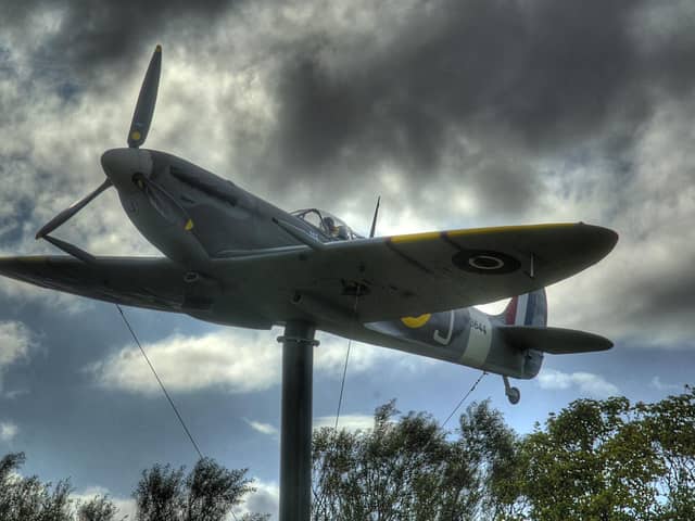 The memorial Spitfire at Fairhaven Lake where the memorial service to mark 80 years since the death of local pilot Alan Lever-Ridings will be held on Thursday, June 23 from 6.30pm