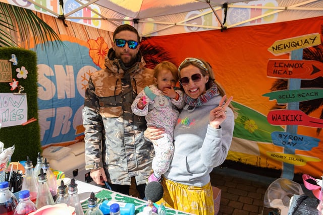 Michael, Dusty and Hayley Conlin, Sno Fro at St Anne's Food and Drink Festival 2022. Photo: Kelvin Stuttard