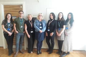 Members of the Fleetwood PCN team - (from left) apprentice pharmaceutical technician Robyn Johnstone; social prescribers Adam Diver, Jordana Collinge, and  Wendy Wood, PCN manager Nathallie Skinner, pharmacist Laura Eccles and pharmaceutical technician Louise Clayton.