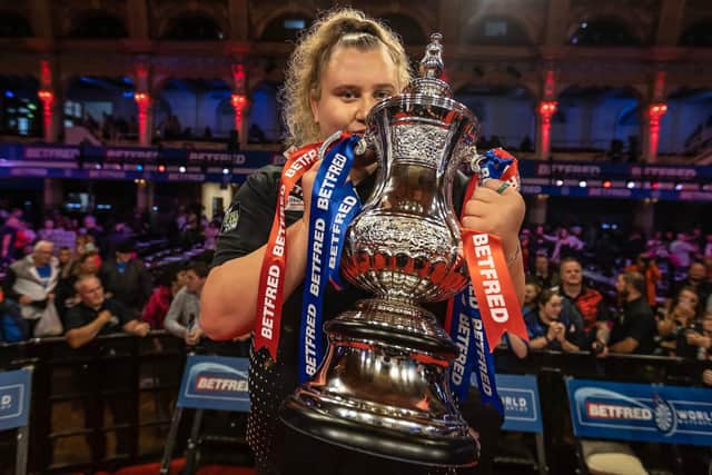 Beau Greaves won the Betfred Women's World Matchplay in Blackpool last year Picture: Taylor Lanning/PDC