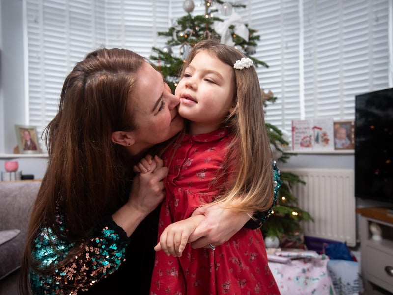Christmas at home with 4-year-old Mabel Gregson and mum and dad Chris and Cheryl.