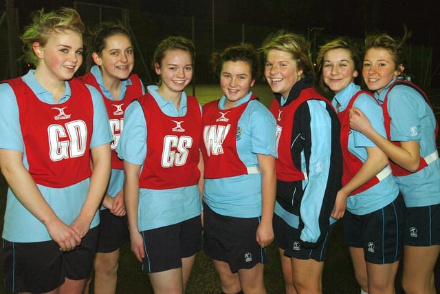 Fleetwood High School v Baines School year 10 netball at Stanley Park, Blackpool. Pictured are the Fleetwood High School team (from left) Sophie Armer, Jessica Martin, Stephanie Massie, Megan McWhinney, Lois Ashworth, Sophie Parker, and Abi Lownds