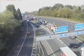 One lane is closed on the westbound M55 towards Blackpool this morning (Wednesday, May 3)