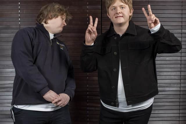 Lewis Capaldi comes face to face with his new Madame Tussaud’s waxwork figure, which is due to go on display at Madame Tussaud's in Blackpool. Picture: Anthony Devlin