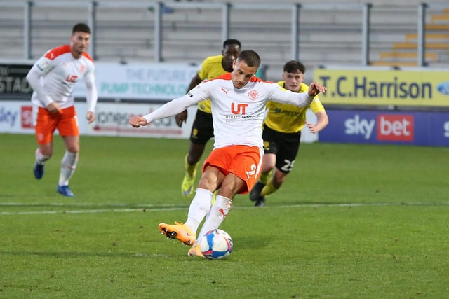 Yates endured a frustrating start to his Blackpool career, not scoring in his first 11 games. But he broke his duck scoring both of Blackpool's goals during their 2-1 win at Burton Albion in October 2020.