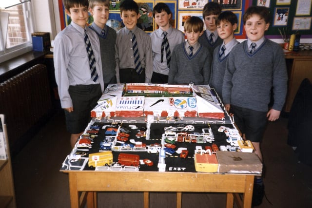 Pupils at King Edward VII and Queen Mary Junior School designed a football stadium during a science project