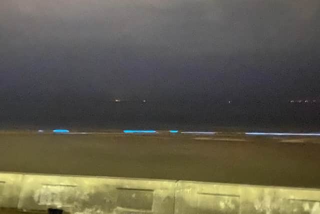 A natural phenomenon called a bioluminescent tide was on display in Bispham on Sunday night (September 11). Image: Dan Allmark