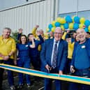 New store opening. IKEA Preston - Kitchens.

Pictured, Ribbon Cutting. David Borrow, Exc Member for Development and David Holland, interior designer for the new store.

© Victor De Jesus/UNP
