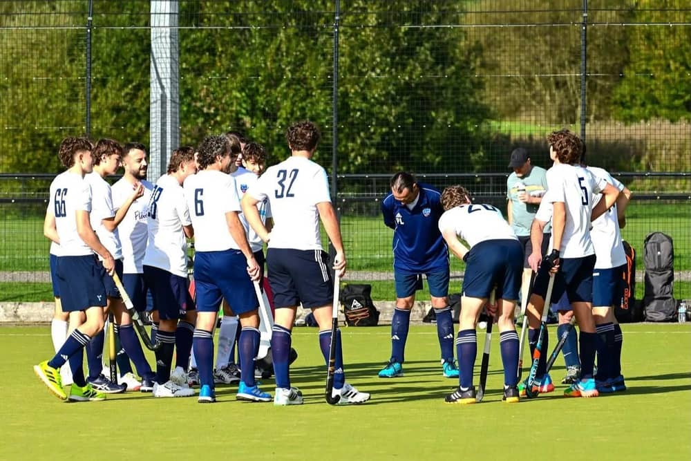 Fylde's men's 1sts' pre-match huddle