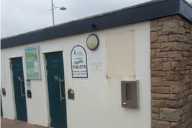 The toilet block in St Annes where the new feature is now in place, with the hydration point on the right