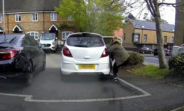 Courtney Lovland tried to stop the runaway Corsa