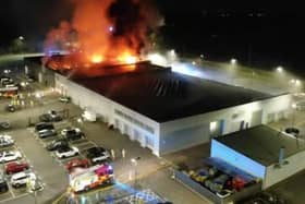 The huge blaze at the car dealership in Preston