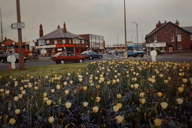 Bispham roundabout in all its spring glory, 1992