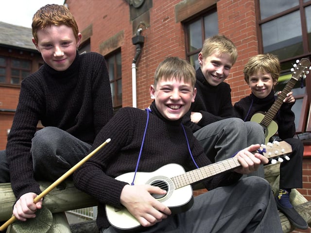 Students dress up as the Beatles for a Golden Jubilee concert at Thames School. L-R, Liam Melrose, 10, Nathan Thompson, 10. Mark Mather, 11, amd Shawn Stokes, 10