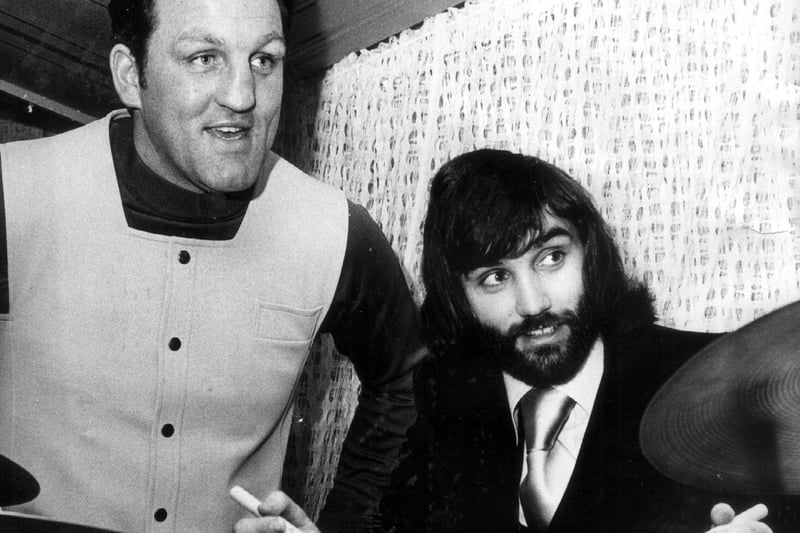 In 1971 George Best played for Manchester United at Bloomfield Road then went to the 007 in Tower Street where he signalled the start of the party on the drums with Brian London