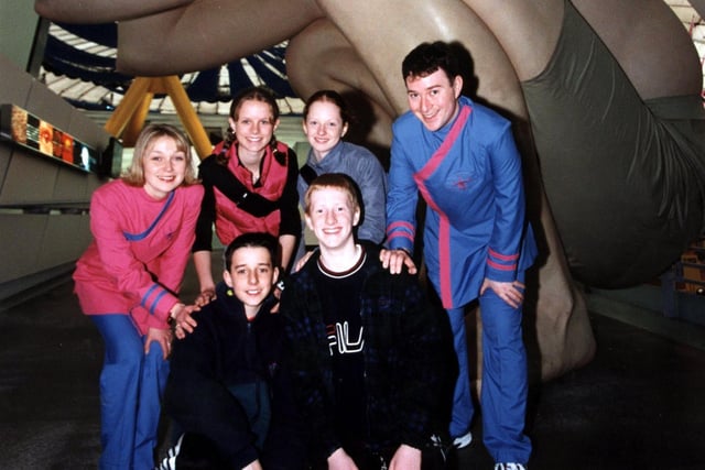 Students from Hodgson High School at the Bae Systems Mind Zone in the Millenium Dome, 2000
