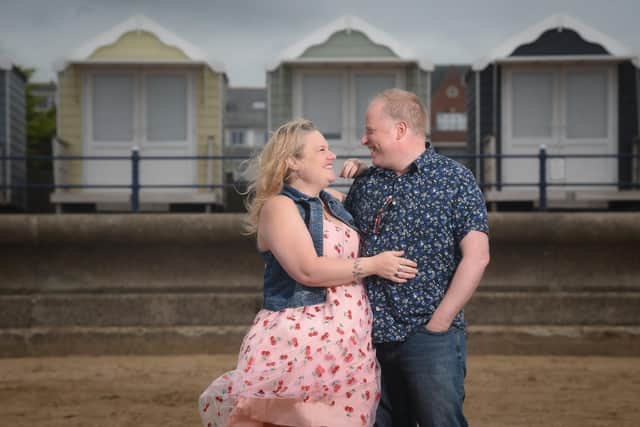 The ceremony will bring back fond memories of the couple getting engaged at a beach hut at St Annes
