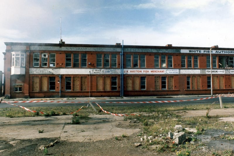 The old fish dock offices in Fleetwood which were demolished to make way for Freeport