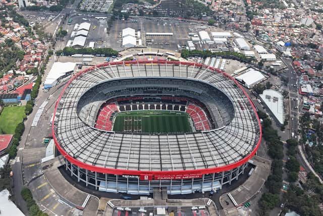 This aerial view shows the Mexico City Stadium, renamed from Azteca Stadium.