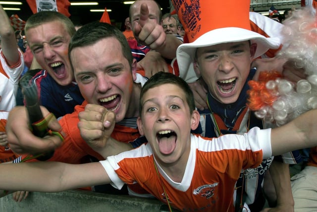 Blackpool FC's Division Three play-off final against Leyton Orient at the Millennium Stadium, Cardiff in 2001. They won and gained promotion to League 2