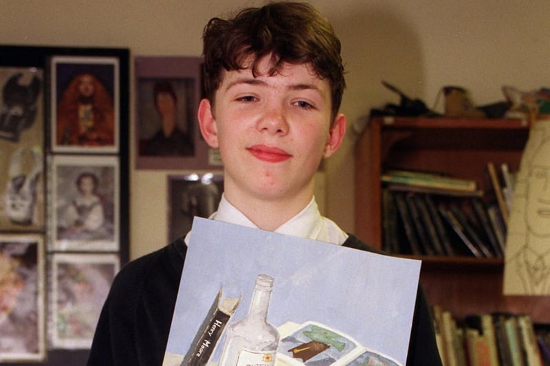 Young Seasiders feature at Warbreck High School, Blackpool. Pic shows Andrew Clare (15) with his still-life, the original in front
