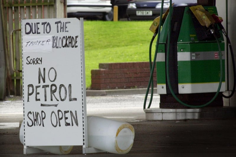 BP petrol station at the Norbreck Castle during the petrol crisis of 2000