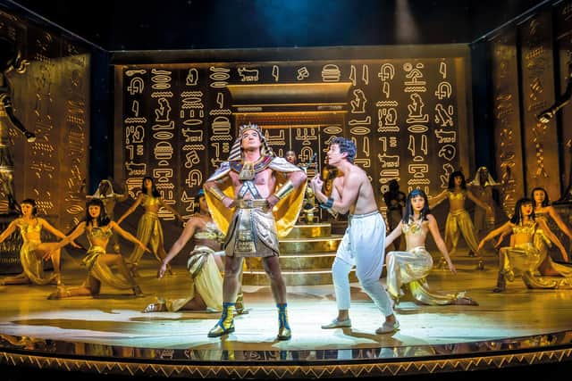 Jason Donovan and company of Joseph and the Amazing Technicolor Dreamcoat