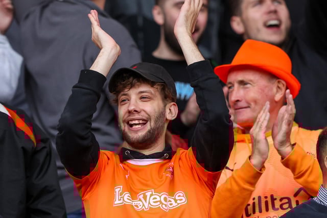 Blackpool fans at Oakwell for the Seasiders' game against Barnsley.