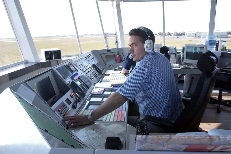 Air traffic control at Blackpool Airport in 2003