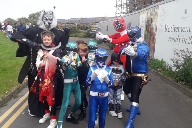 Members of the Blackpool Bujinkan Fujin Dojo Martial Arts, based in Fleetwood, in Super Hero mode during the Thornton Cleveleys Gala parade