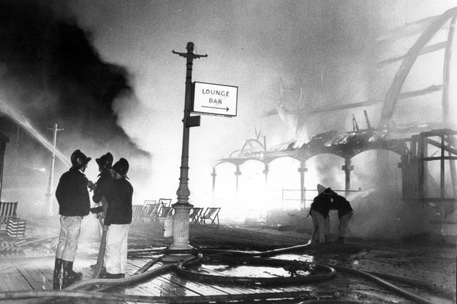 At the height of the St Annes Pier fire in 1974