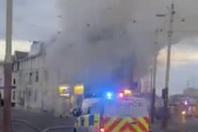 A fire broke out inside a building opposite the Home Bargains store in Tyldesley Road (Credit: Liam Bigland)