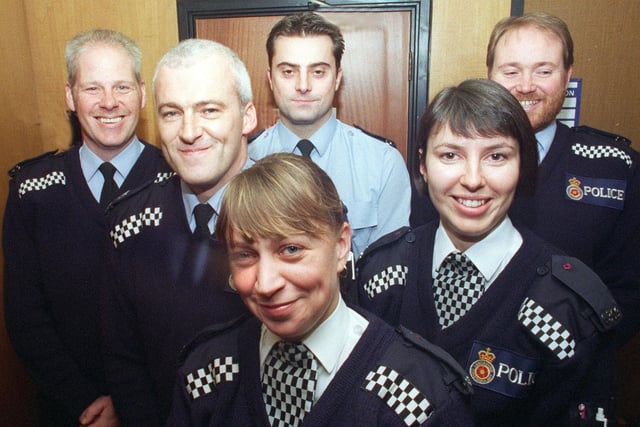 Fleetwood community police officers Carl Allday, Paul Clark, Kev Wright, Karen Butler and Debbie Bradshaw at the front
