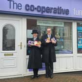 Colleagues from Co-op Funeralcare St Annes with Easter eggs for the drive