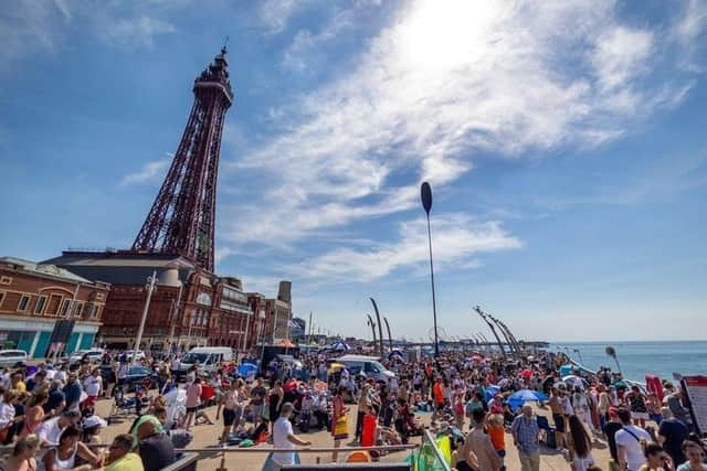 Crowds gather on the Prom to watch Blackpool Air Show