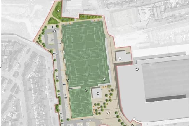 Plan of the sports pitches