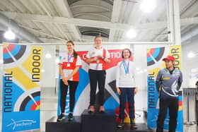 Evie after winning the Junior National Indoor Championships (credit Archery GB)