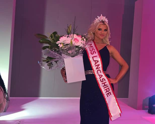 Amy Blyth has been crowned Miss Lancashire.