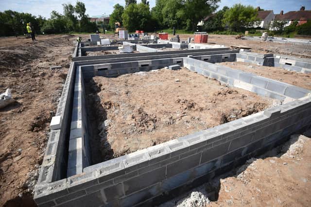Foundations for the first phase of a new £20m council housing development in Grange Park