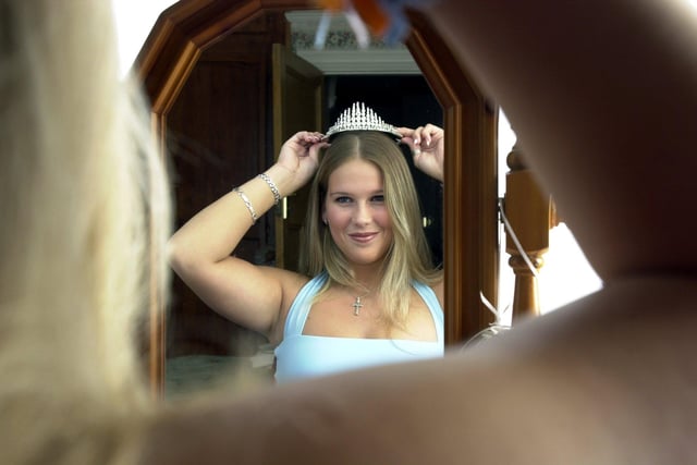 Kirkham and Wesham Carnival Rose Queen Zara Sheppard (17) prepares at home for her big day in 2000