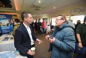 MP Scott Benton at the Older Person's Fair he organised at Bloomfield Road