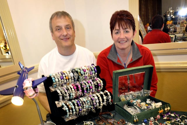Colin McLean and Debbie Rimmer on their jewellery stall at the 2012 Craft Fair