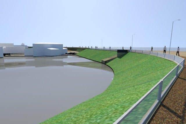 Another artist's impression of the proposed new sea defences at St Annes as released by Fylde Council when the project was announced