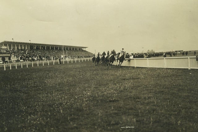 Clifton park Racecourse, as it was known about 1905, while a race was in progress